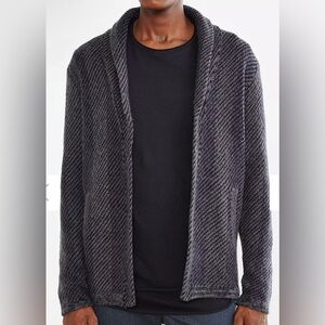 Your Neighbors Men's Cozy Charcoal Cardigan, size medium